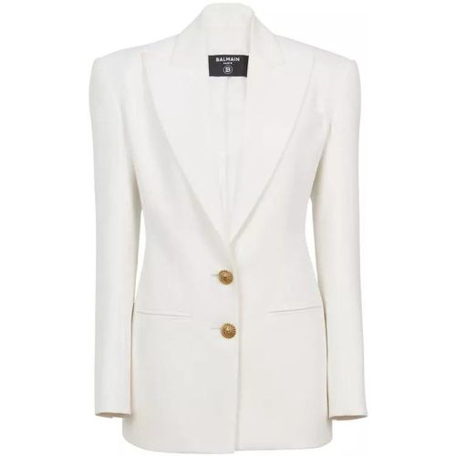 White Crepe 2-Button Jacket - Größe 36 - white - Balmain - Modalova