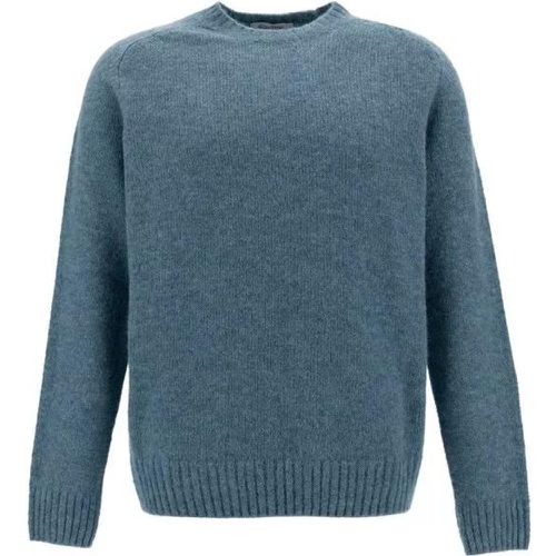 Light Blue Crewneck Sweater With Ribbed Trims In A - Größe 48 - blue - Gaudenzi - Modalova