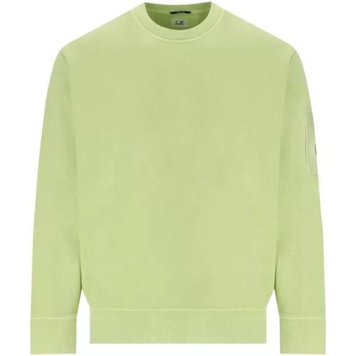 Diagonal Fleece White Pear Sweatshirt - Größe L - green - CP Company - Modalova