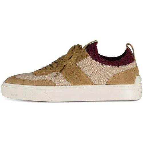 Low-Top Sneaker - Sneakers aus Veloursleder mit Strickeinsätzen - Gr. 41,5 (EU) - in - für Damen - TOD'S - Modalova