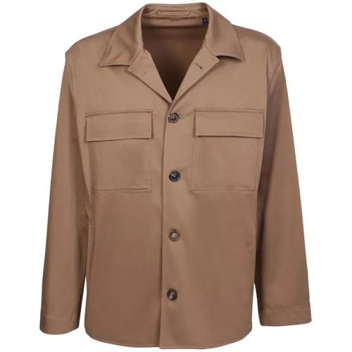 Stretch Cotton Beige Shirt - Größe L - brown - Lardini - Modalova