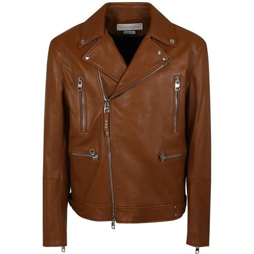 Leather Biker Jacket - Größe 54 - alexander mcqueen - Modalova