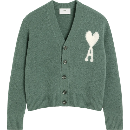 Cardigan aus Alpakamischung mit Logo - Größe XS - AMI Paris - Modalova