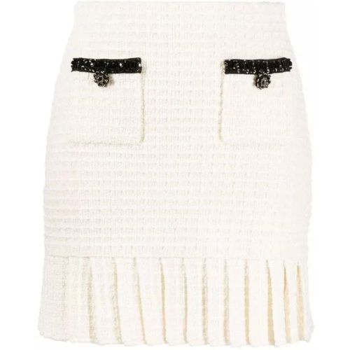Sequin-Embellished Waffle-Knit Miniskirt - Größe M - white - self-portrait - Modalova