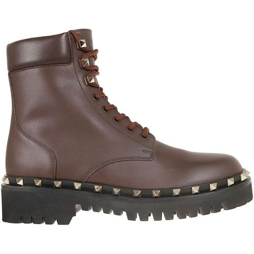 Stiefel - Rockstud Combat Boot In Calfskin - Gr. 36 (EU) - in - für Damen - Valentino Garavani - Modalova