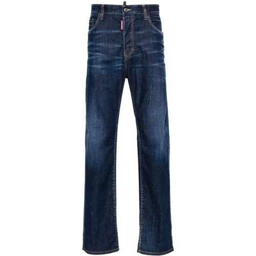 Navy Blue Denim Cotton Jeans - Größe 44 - Dsquared2 - Modalova