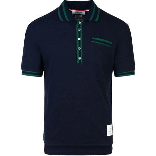 Navy Cotton Blend Polo Shirt - Größe 1 - Thom Browne - Modalova