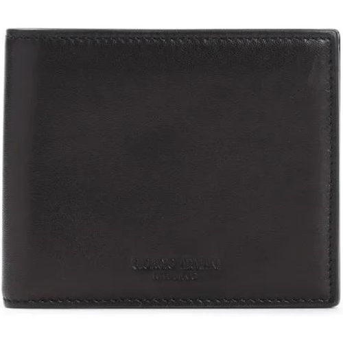 Portemonnaies - Black Lamb Leather Bi-Fold Wallet - Gr. unisize - in - für Damen - Giorgio Armani - Modalova