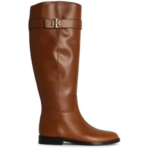 Boots & Stiefeletten - Lock Ridin' Brown Leather Boots - Gr. 7 - in - für Damen - TORY BURCH - Modalova