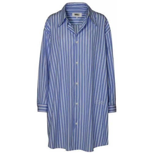 Long Striped Cotton Shirt - Größe S - blue - MM6 Maison Margiela - Modalova