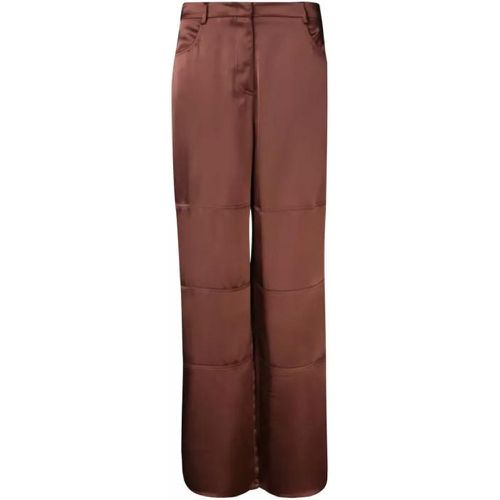Pandanus Satin-Finish Straight Pants - Größe 42 - brown - Blanca Vita - Modalova