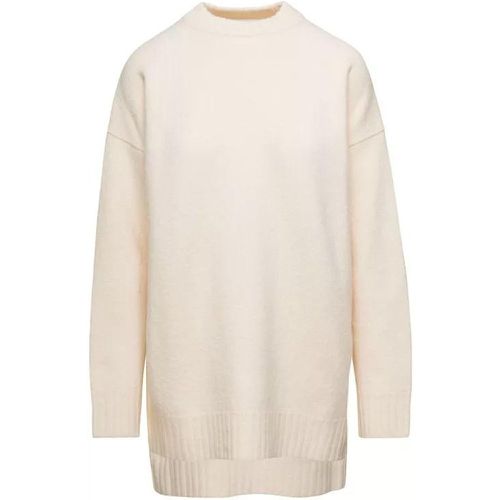 Oversized White Crewneck Sweater With Shorter Hem - Größe 34 - multi - Jil Sander - Modalova