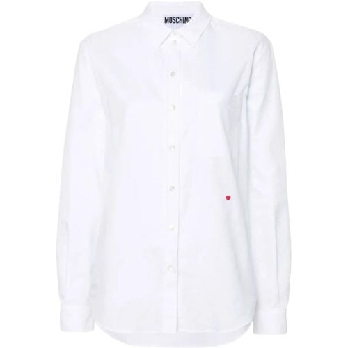 Cotton Oxford Shirt - Größe 42 - Moschino - Modalova