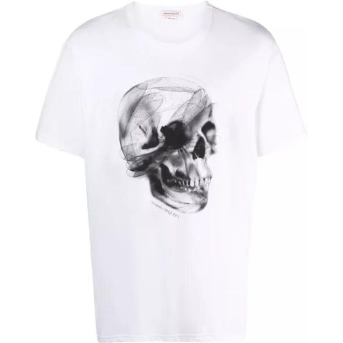 White Skull Print T-Shirt - Größe L - white - alexander mcqueen - Modalova