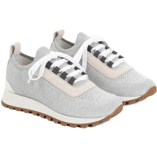 Sneaker - Light Grey Textile Sneakers - Gr. 39 (EU) - in - für Damen - BRUNELLO CUCINELLI - Modalova