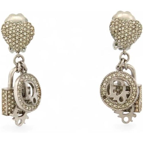 Ohrringe - DIOR HERZLOGO HÃ„NGENDE OHRRINGE AUS SILBERMETALL - Gr. unisize - in Silber - für Damen - Christian Dior - Modalova