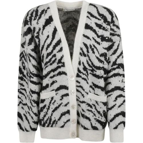 Zebra Knit Cardigan - Größe 38 - Alessandra Rich - Modalova