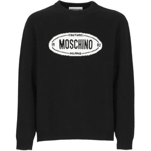 Black Logoed Sweater - Größe 50 - Moschino - Modalova