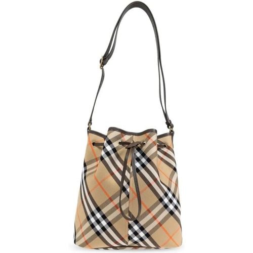 Beuteltaschen - Beige/Multicolour Cotton Bucket Bag - Gr. unisize - in Rosa - für Damen - Burberry - Modalova