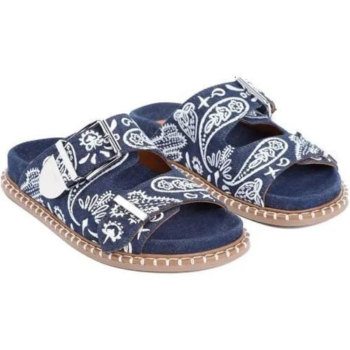 Sandalen & Sandaletten - Rebecca Blue Cotton Flat Sandals - Gr. 36 (EU) - in - für Damen - Chloé - Modalova