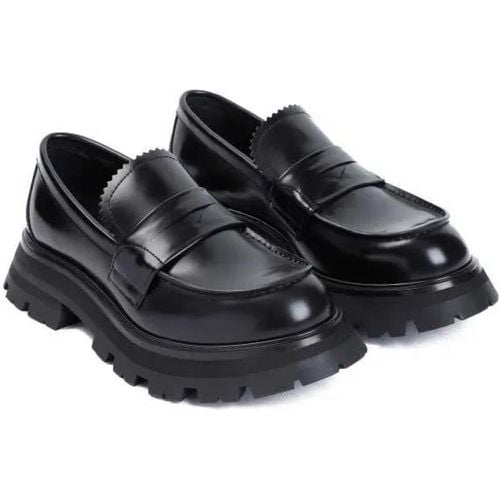 Loafer - Black Brushed Calf Leather Loafers - Gr. 38 (EU) - in - für Damen - alexander mcqueen - Modalova