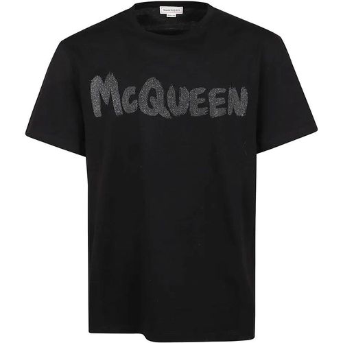 Graffiti Crew Neck T-Shirt - Größe L - alexander mcqueen - Modalova