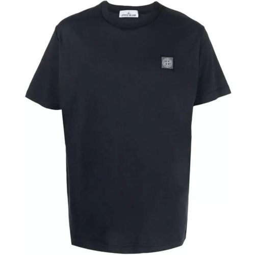 Compass-Patch Navy Blue Cotton T-Shirt - Größe M - black - Stone Island - Modalova