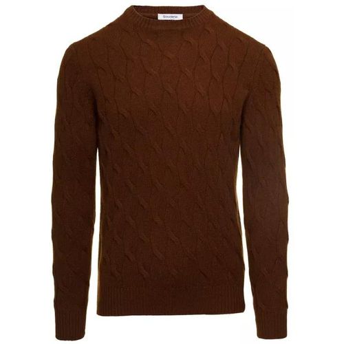 Brown Cable Knit Sweater In Wool And Cashmere - Größe 48 - brown - Gaudenzi - Modalova
