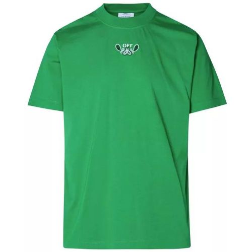 Green Cotton T-Shirt - Größe M - green - Off-White - Modalova