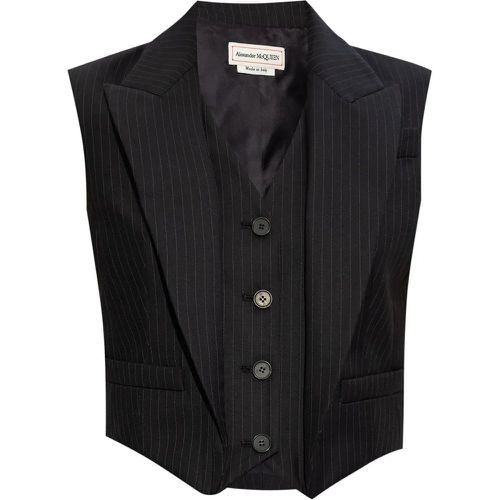 Wool Pinstripe Gilet - Größe 42 - alexander mcqueen - Modalova