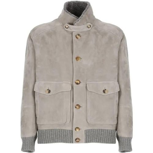 Suede Leather Jacket - Größe L - BRUNELLO CUCINELLI - Modalova