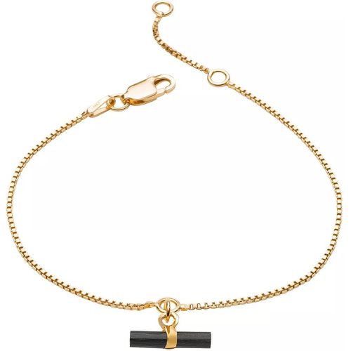 Armband - 22K Plated Mini Onyx T-Bar Bracelet - Gr. M - in - für Damen - Rachel Jackson London - Modalova
