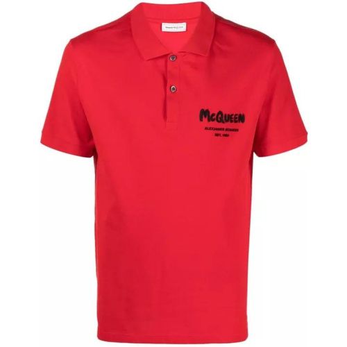 Red Graffiti Polo Shirt - Größe L - red - alexander mcqueen - Modalova