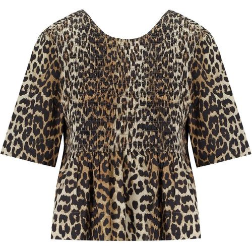 SMOCK BLUSE MIT LEOPARD PRINT - Größe XS - Ganni - Modalova