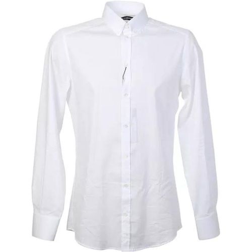 Textured Cotton Shirt - Größe 39 - weiß - Dolce&Gabbana - Modalova
