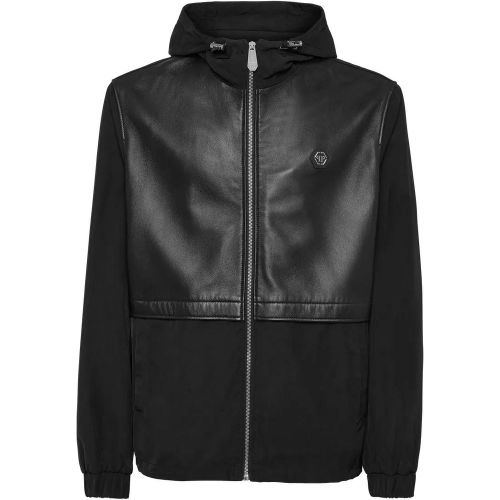 Black Black Leather Jacket - Größe 3XL - Philipp Plein - Modalova