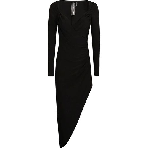 Long Sleeve Sweetheart Side Drape Dress Black - Größe M - Norma Kamali - Modalova