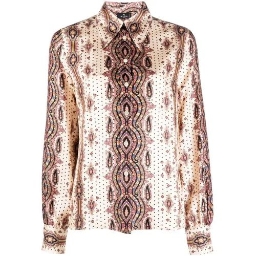 Multicolor Printed Silk Twill Shirt - Größe 46 - multi - ETRO - Modalova