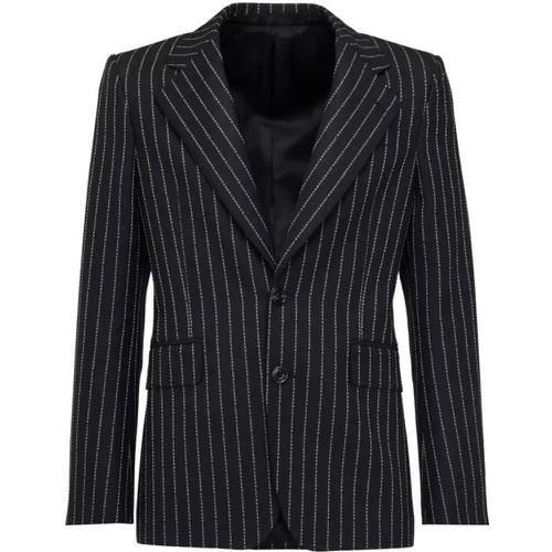 Black/White Pinstripe Lettering Jacket - Größe 50 - black - alexander mcqueen - Modalova