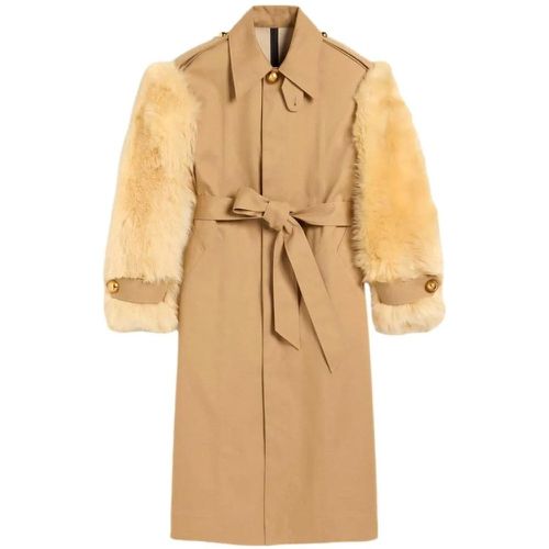 Beige Faux Fur Coat - Größe M - AMI Paris - Modalova