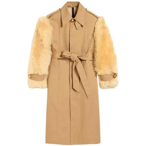 Beige Faux Fur Coat - Größe S - AMI Paris - Modalova