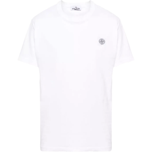 T-Shirt mit Logo-Patch - Größe L - white - Stone Island - Modalova