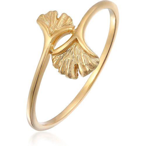 Ringe - Ring Offen Verstellbar Ginkgo Blatt Natur 375 Gelb - Gr. 52 MM - in - für Damen - Elli - Modalova