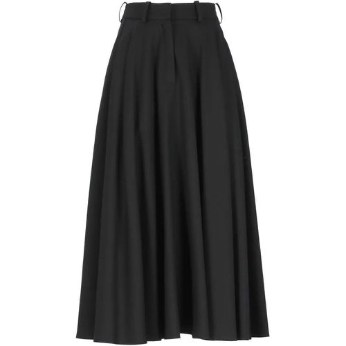 Wool Pleated Skirt - Größe 38 - schwarz - Elisabetta Franchi - Modalova