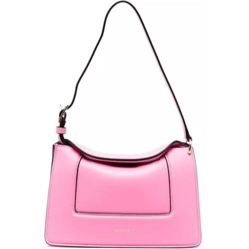 Umhängetaschen - Micro Penelope' Pink Shoulder Bag With Logo Print - Gr. unisize - in Gold - für Damen - Wandler - Modalova