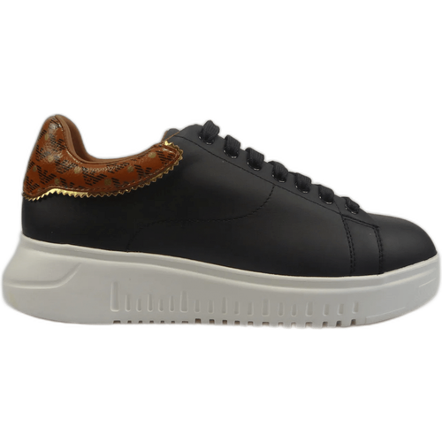 Low-Top Sneaker - Sneakers nere in pelle - Gr. 37 (EU) - in - für Damen - Emporio Armani - Modalova