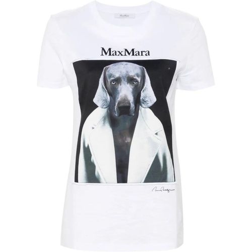 White/Multicolour Cotton T-Shirt - Größe M - Max Mara - Modalova