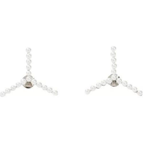 Ohrringe - With White Pearls Mini Y Earrings - Gr. unisize - in Silber - für Damen - Paris Best - Modalova