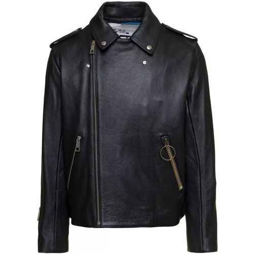 Morgan' Black Biker Jacket With Zip In Leather - Größe L - black - A.P.C. - Modalova