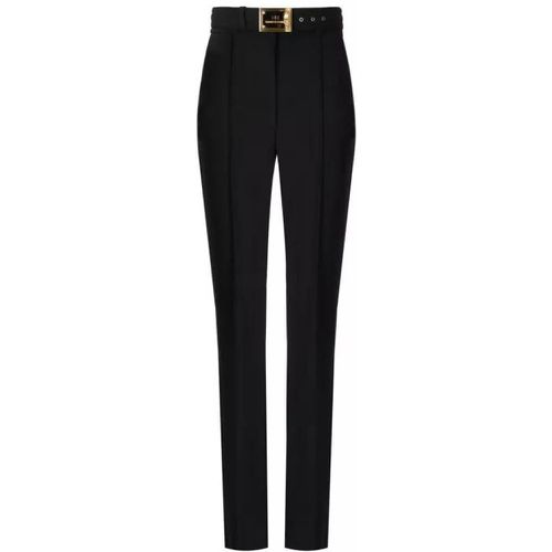 Black Trousers With Belt - Größe 42 - black - Elisabetta Franchi - Modalova